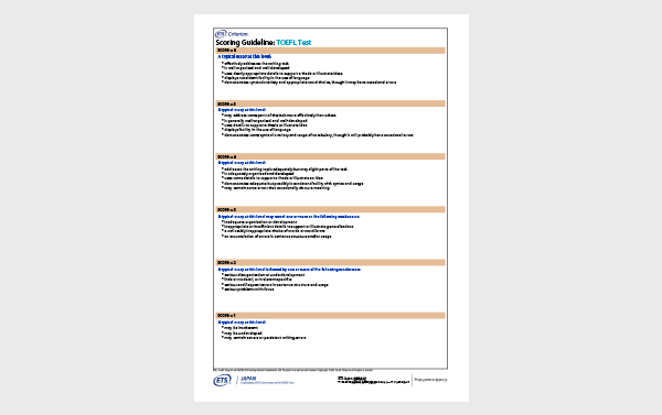 Criterion TOEFL Rubric