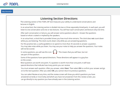 TOEFL iBT® Free Practice Test