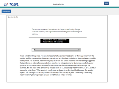 TOEFL iBT® Free Practice Test