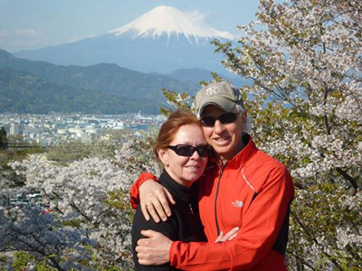 日本平にて教え子夫妻